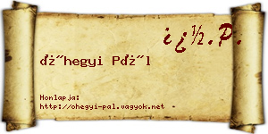 Óhegyi Pál névjegykártya