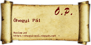 Óhegyi Pál névjegykártya